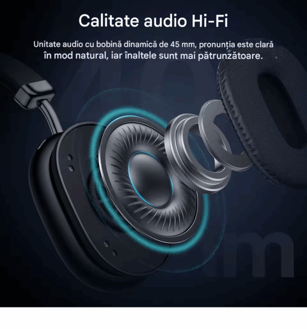 Căști Wireless Bluetooth HOCO W35 Max 🎧 – Sunet Puternic & Design Premium - Black / Negru - imagine 4