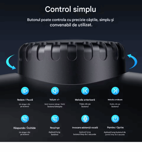 Căști Wireless Bluetooth HOCO W35 Max 🎧 – Sunet Puternic & Design Premium - Black / Negru - imagine 5