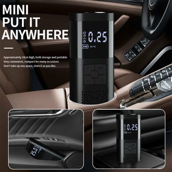 Pompa Aer Inteligenta Multifunctionala cu Power Bank, 5 Accesorii Auto/Moto/Sport, 4000mAh (SY0001.4) - imagine 4
