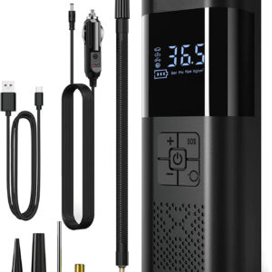 Pompa Aer Inteligenta Multifunctionala cu Power Bank, 5 Accesorii Auto/Moto/Sport, 4000mAh (SY0001.4)