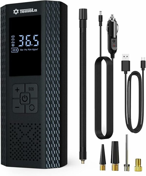 Mini Compresor Auto – Digital, LED, 150 PSI 10bar, 4000mAh
