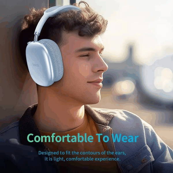 Căști Wireless Over Ear bluetooth 5.3 cu Autonomie 200h Hoco W35 AIR - Albastru - imagine 2