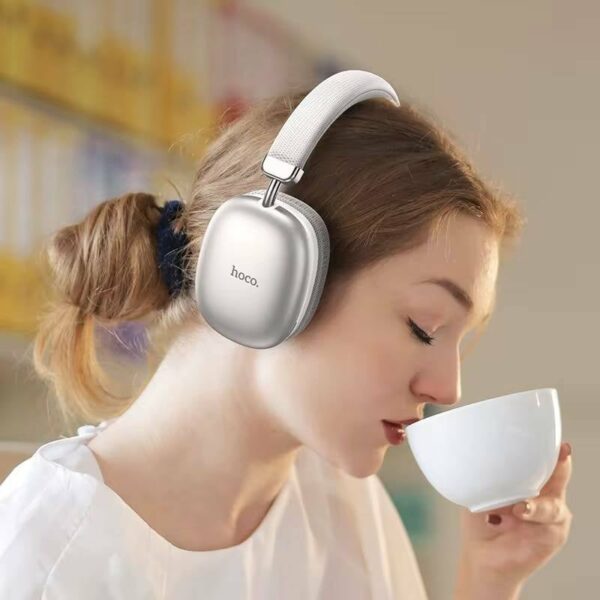 Hoco W35 Silver – Căști Bluetooth Over Ear, 40h Utilizare, Baterie 800mAh, HiFi Sound - imagine 4