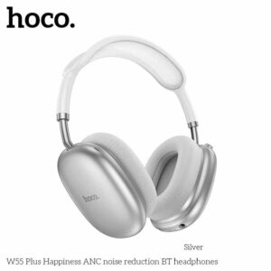 Hoco W55 – Căști Wireless Over-Ear Bluetooth 5.3, Baterie 200h Standby, Gri Air Triumph
