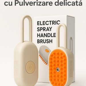 Perie animale cu abur pentru caini si pisici cu incarcare USB si rezervor de apa, Stnqtsrv, potrivita pentru toate animalele de companie, pentru indepartarea incurcaturilor si a parului slabit, alba ()