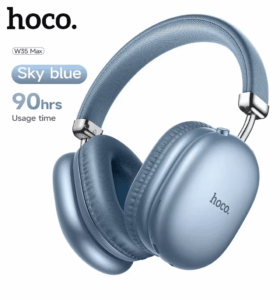 🎧 Căști Wireless HOCO W35MAX Blue – Sunet Hi-Fi, Autonomie 90h & Design Premium