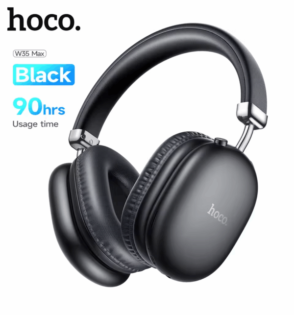 Căști Wireless Bluetooth HOCO W35 Max 🎧 – Sunet Puternic & Design Premium - Black / Negru - imagine 8