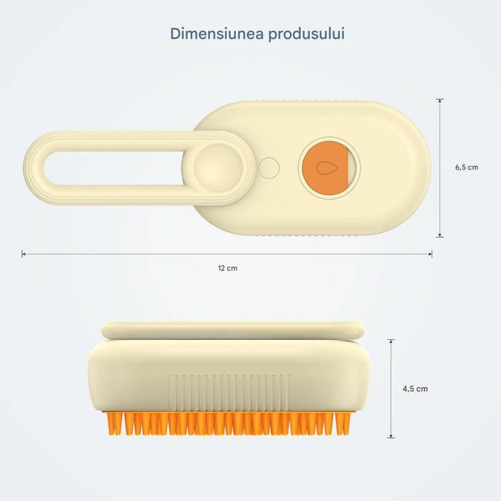 perie cu abur animale Dimensiuni compacte și design ergonomic – Ușor de folosit și depozitat, ideal pentru orice stăpân de animale.